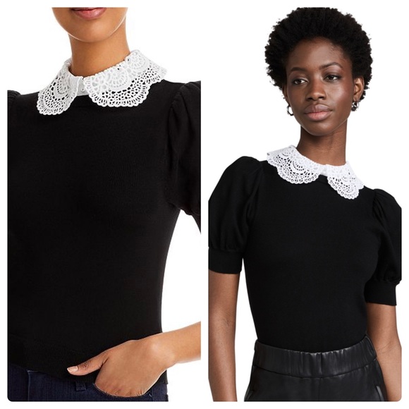 ALICE + OLIVIA Chase Eyelet Collar Sweater - Picture 8 of 12